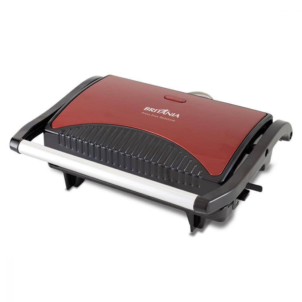 Sanduicheira grill britania press inox redstone bgr10vi Extra