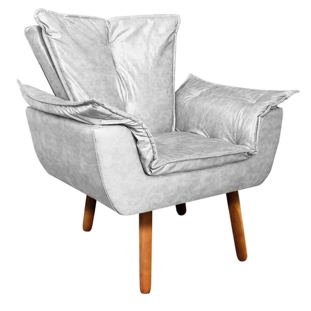 Poltrona Opala Couro Pés Palito - D`Rossi