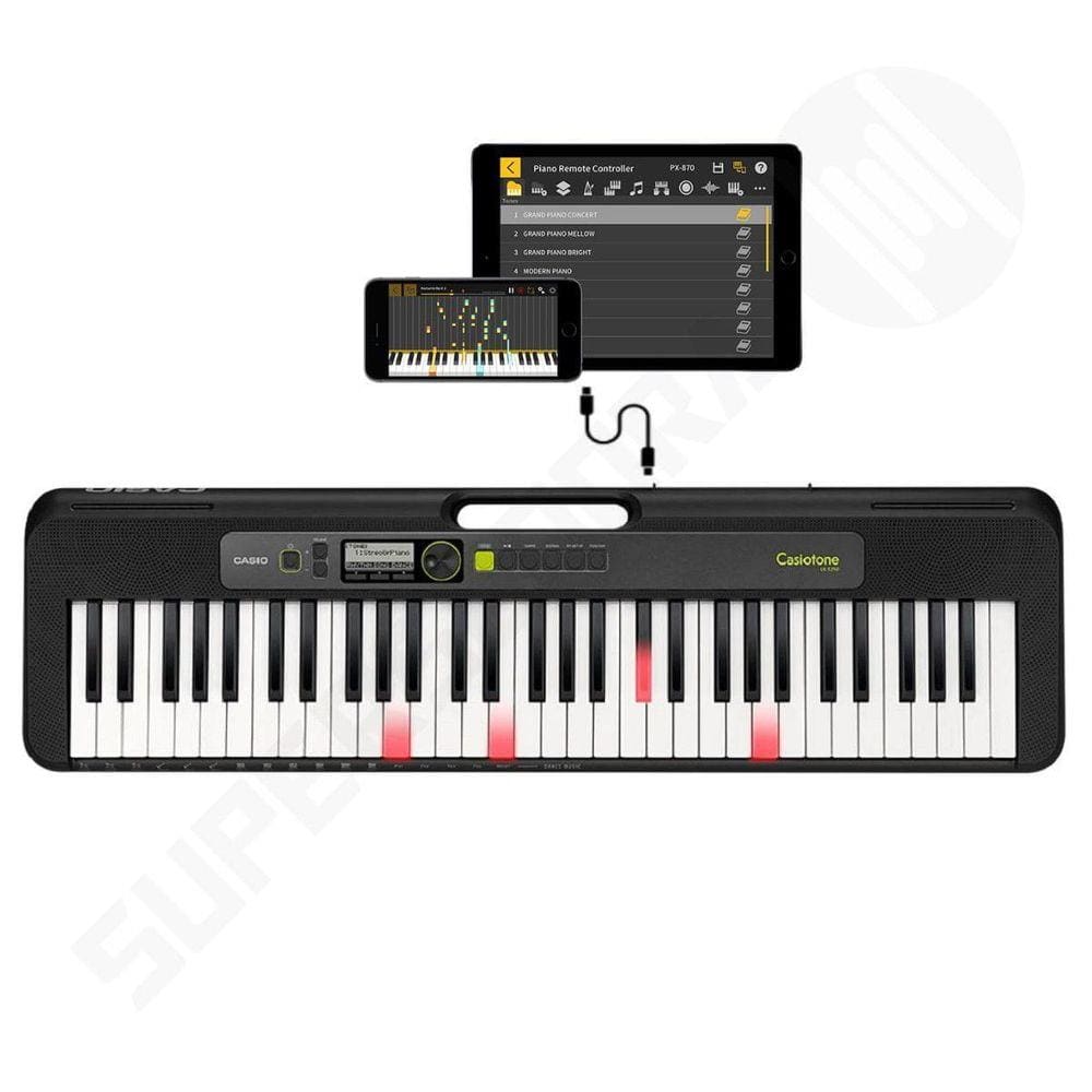 Teclado Musical CASIOTONE LK-S250 CASIO Preto 61 Teclas Iluminadas APP Chordana Play