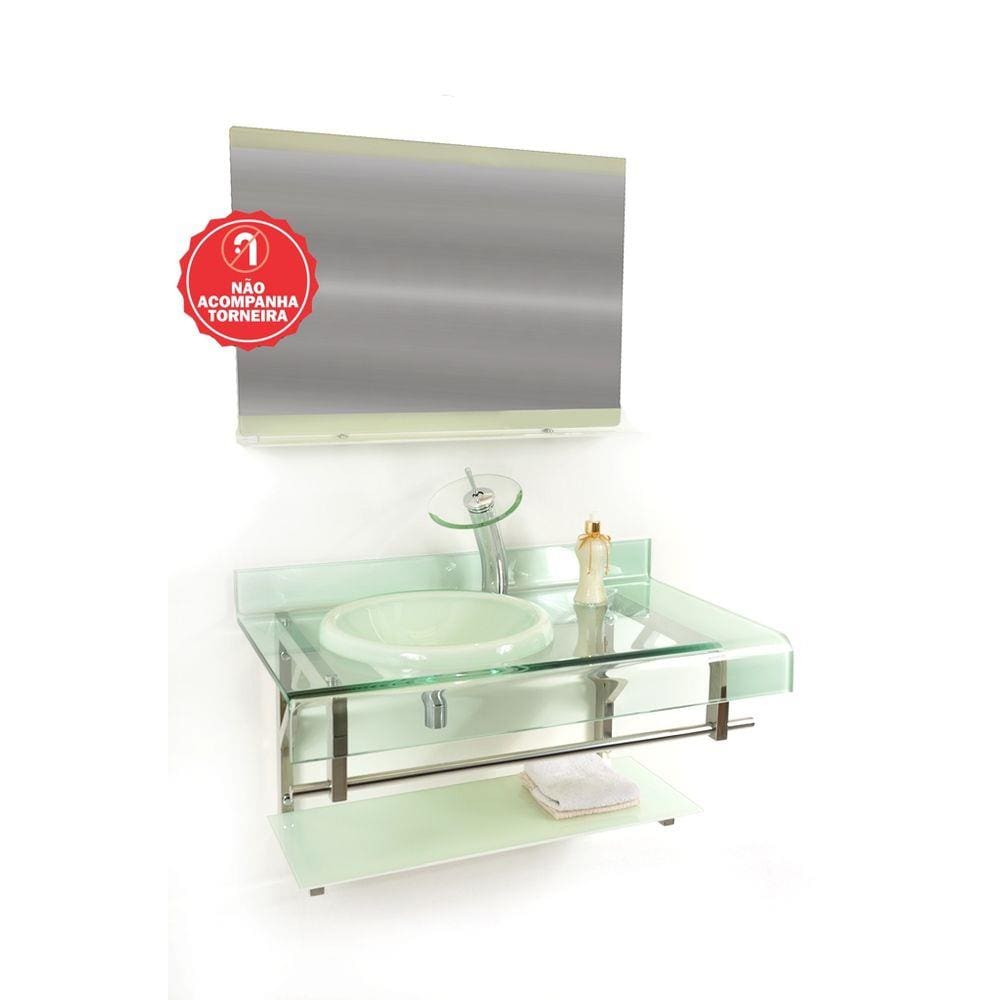 Gabinete De Vidro Inglaterra 90Cm Iq Inox Branco Ek