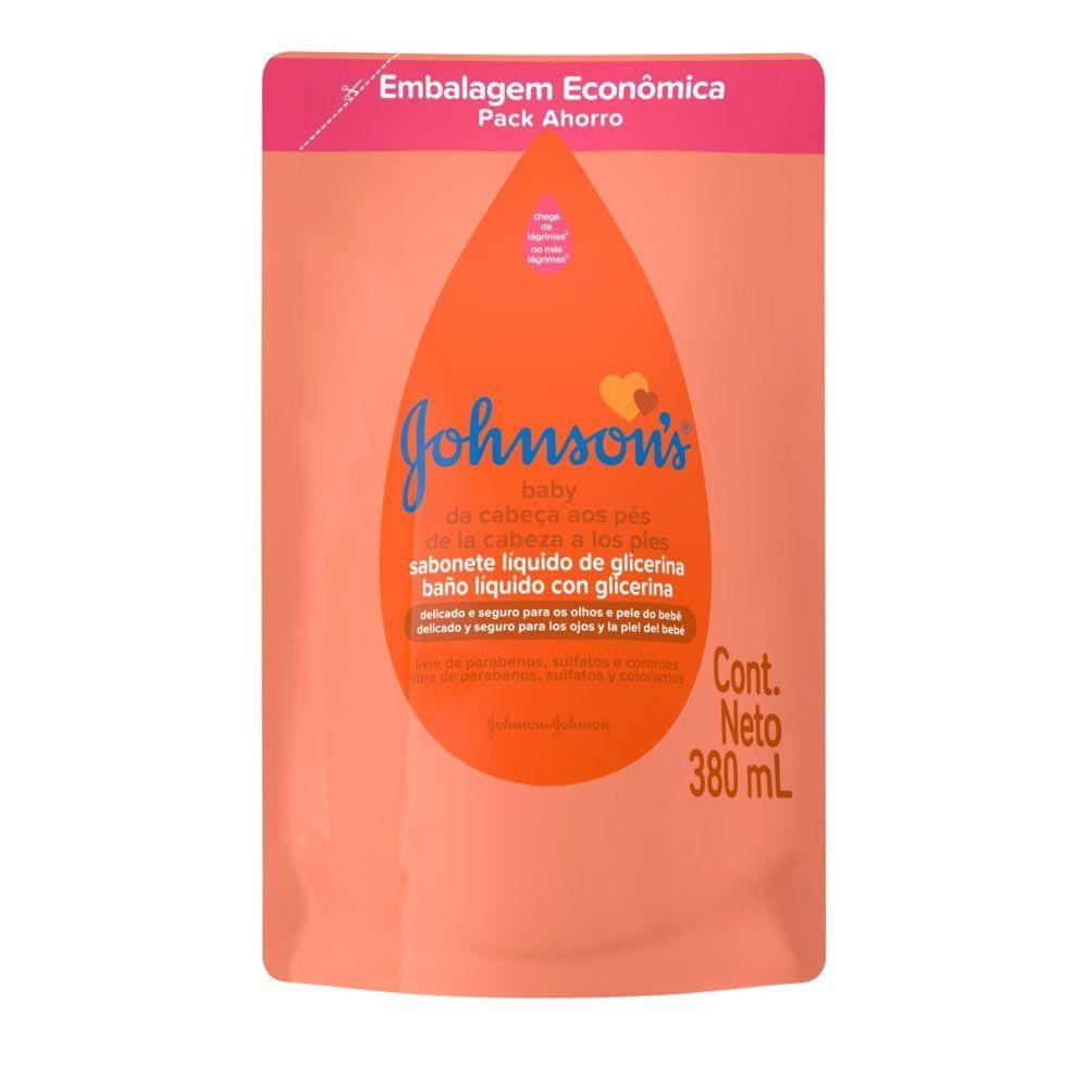 Sabonete Líquido Johnsons Baby Cabeça Aos Pés Refil 380mL