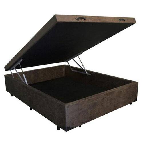 Base Cama Box Baú Casal Suede Marrom RC Sono Leve 42x138x188 Menor preço em Base Cama Box Baú Casal Suede Marrom RC Sono Leve 42x138x188