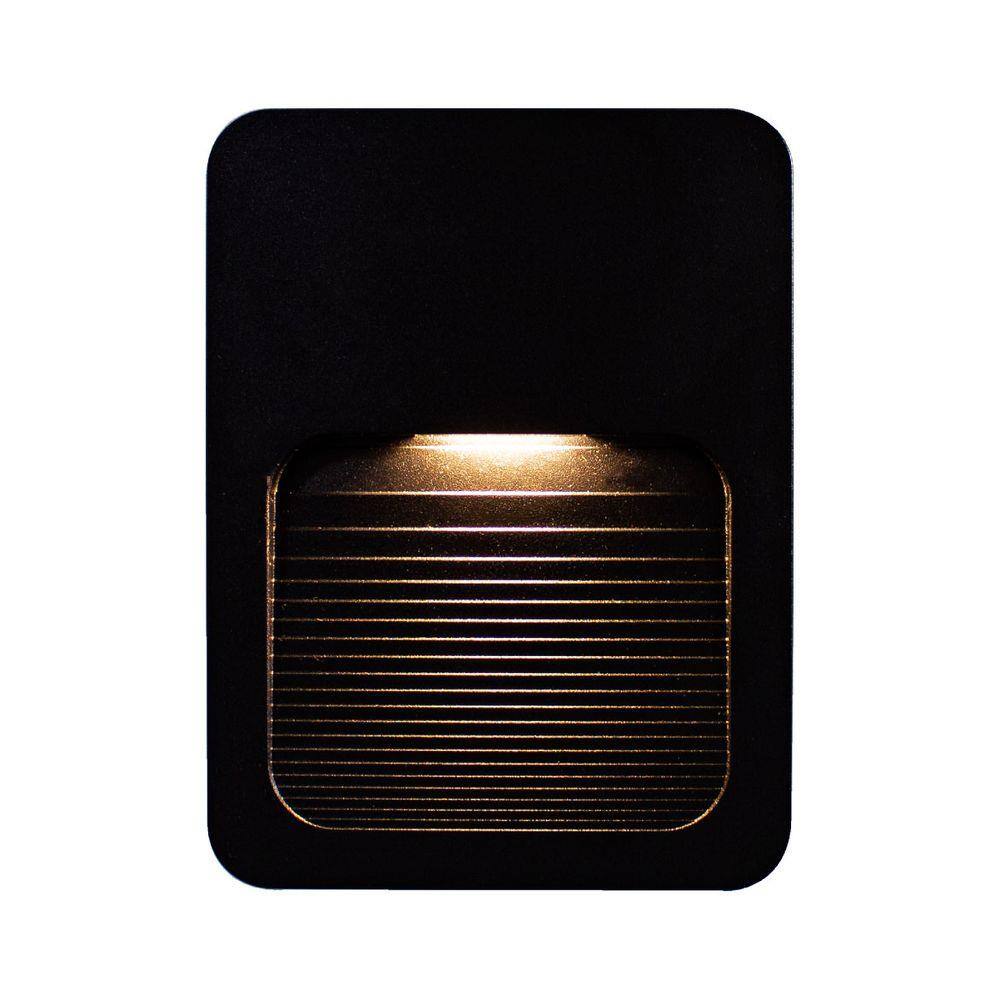 5x Luminária Balizador Fit Slim PRETO Ip65 Led 2w Para Parede Escada Muro Caixa 4x2 P/ Area Externa E Interna St1337