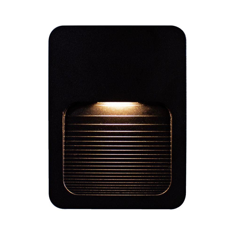 3x Luminária Balizador Fit Slim PRETO Ip65 Led 2w Para Parede Escada Muro Caixa 4x2 P/ Area Externa E Interna St1337