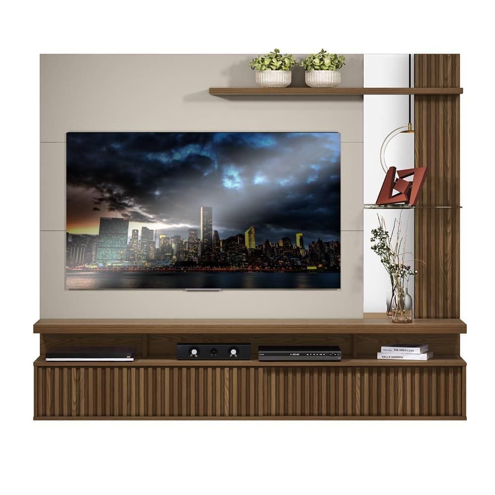 Painel home para TV 60" Maragogi Linea Brasil Freijó Off White