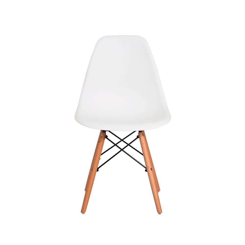 Cadeira Charles Eames Eiffel Branca Base Madeira Sala Cozinha Jantar