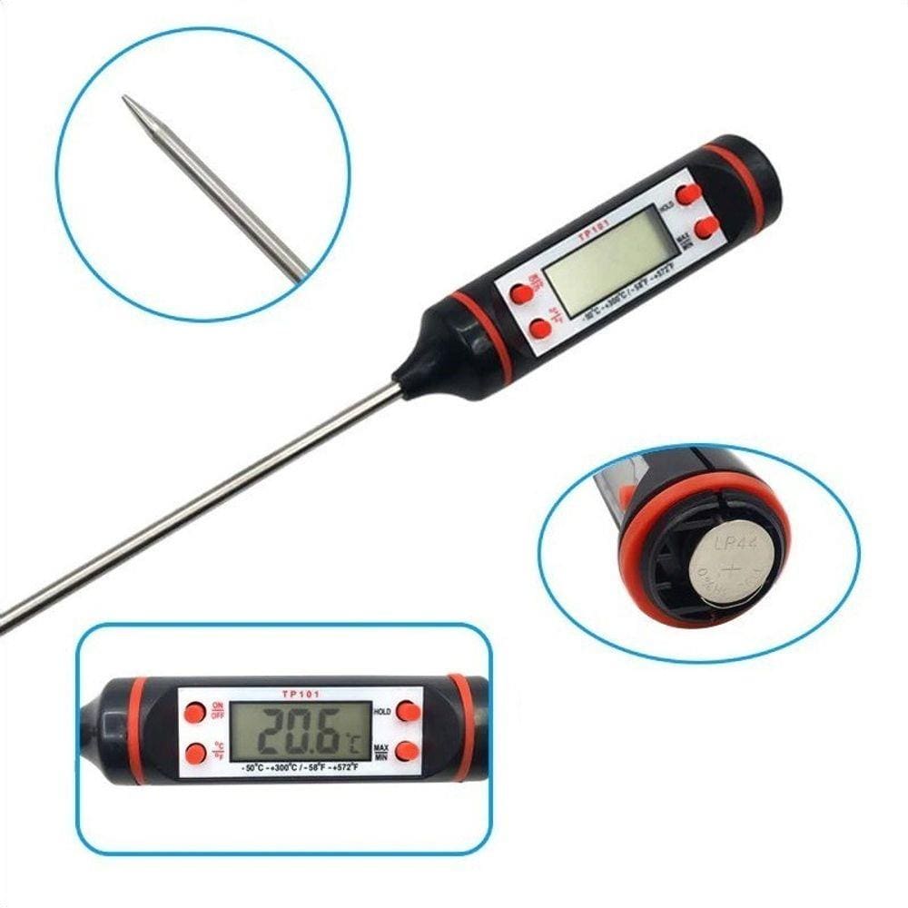 Termometro Culinario Digital Espeto para Alimento Cozinha Plástico e Inox - Clk