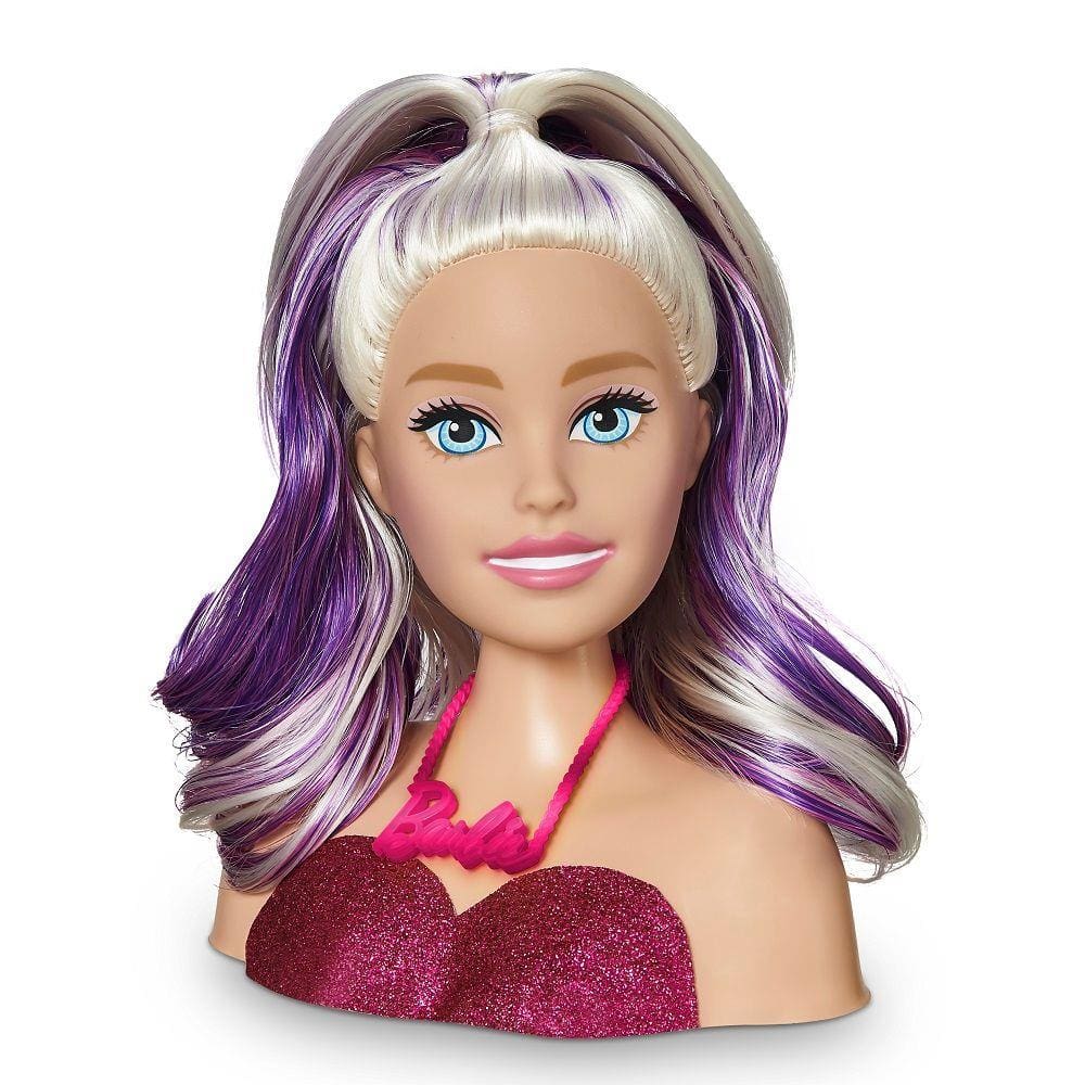 Cabeca busto boneca barbie cabelos pentear acessorios pupee