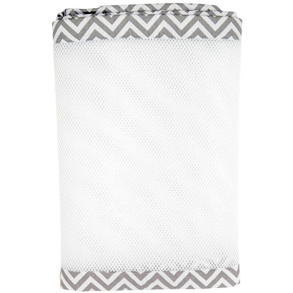 Tela Respirável Para Berço Baby Deluxe Cinza Chevron