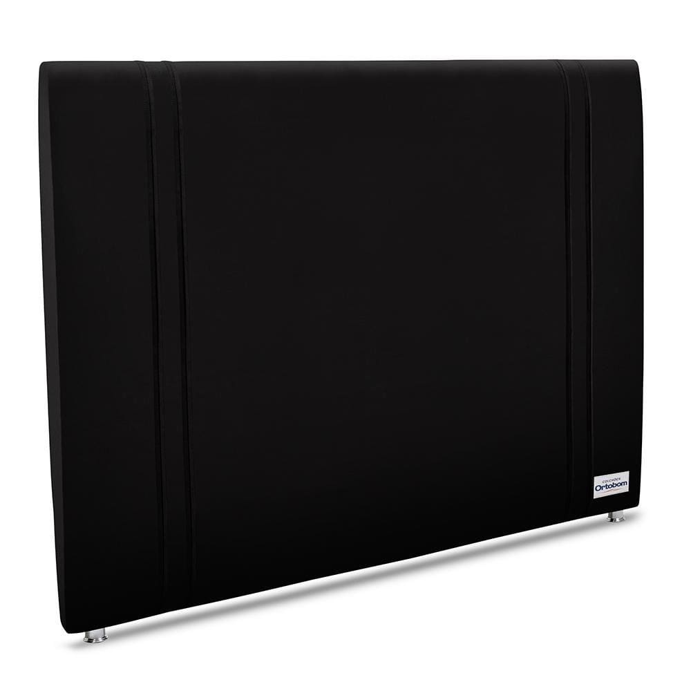 Cabeceira Tamisa Veluto Preto Sup King (8x195x125) - Ortobom