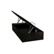 Base Baú Phy Camurça Preto Solteiro (88x188x39) - Ortobom
