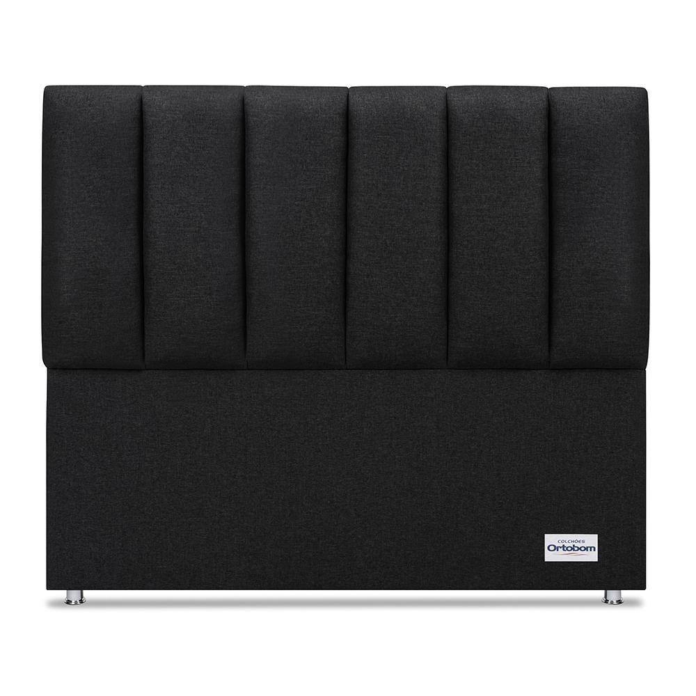 Cabeceira South Linho Preto Casal (11x140x125) - Ortobom