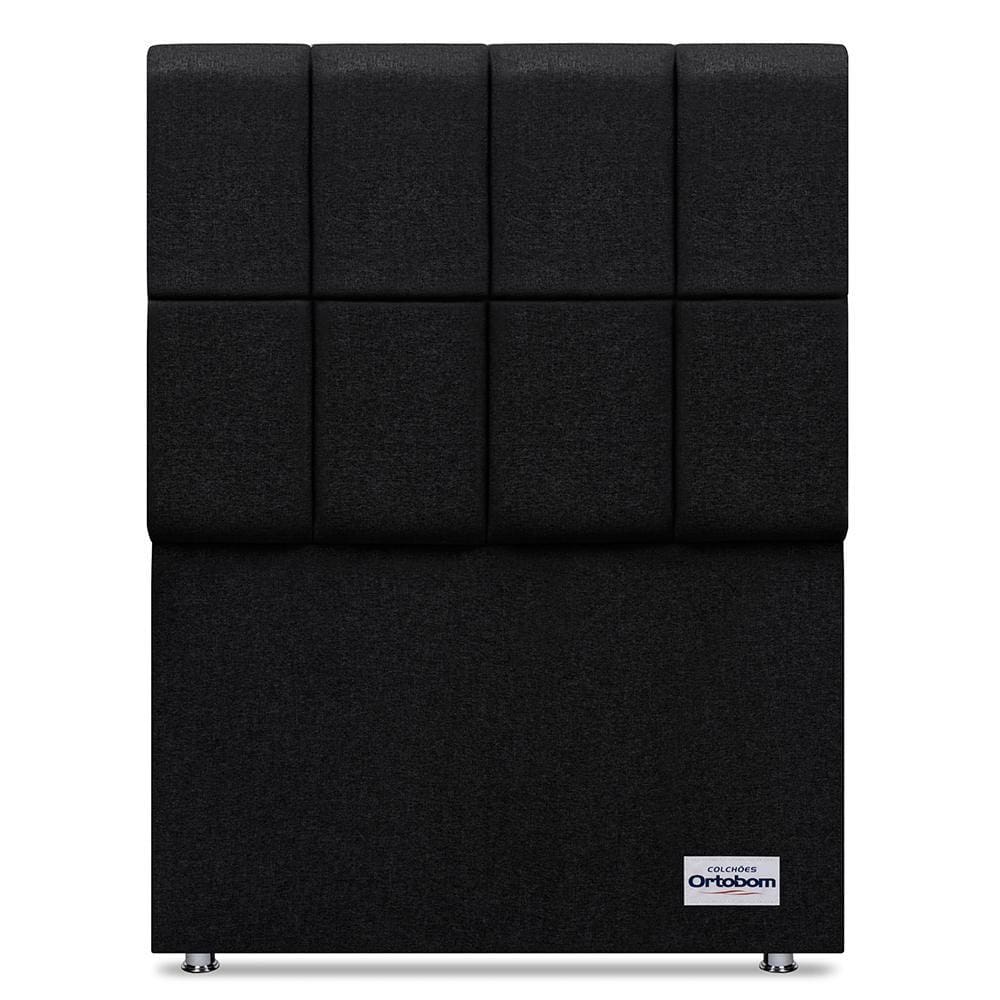Cabeceira Piave Linho Preto Solteiro (12x90x125) - Ortobom
