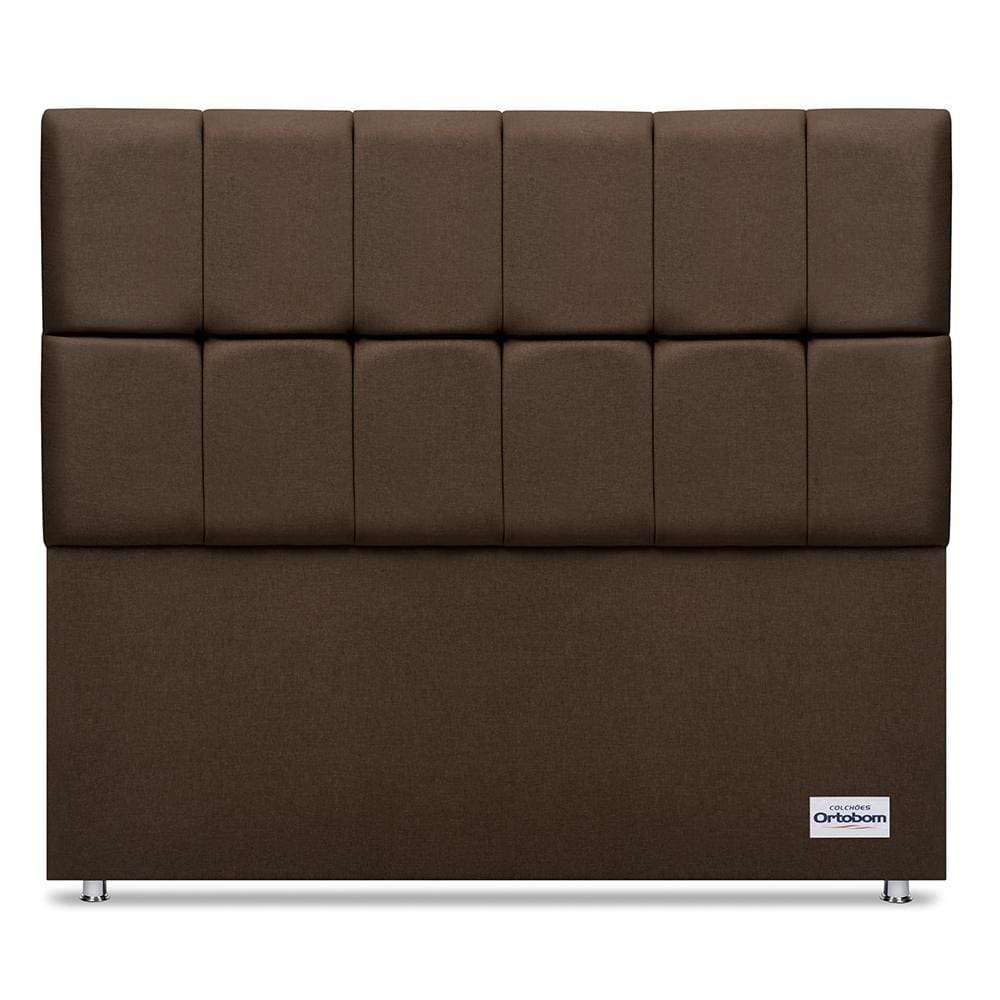 Cabeceira Piave Linho Marrom Casal (12x140x125) - Ortobom