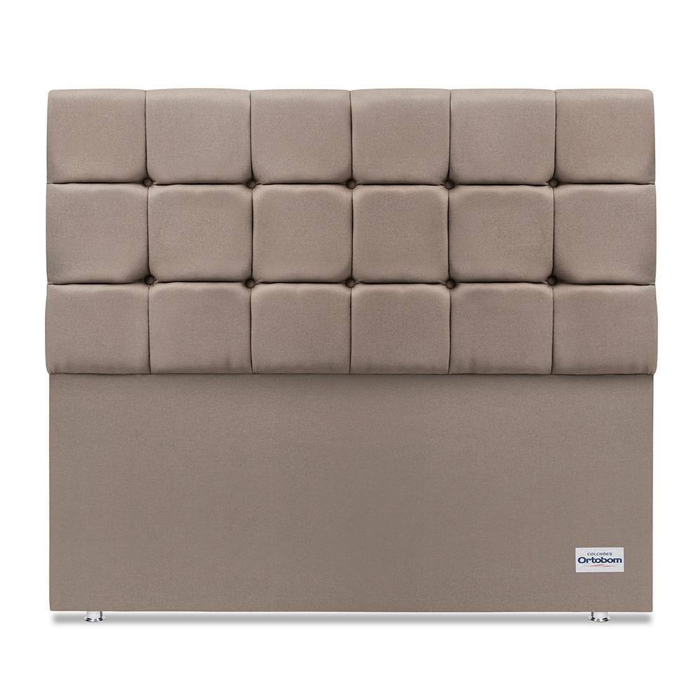 Cabeceira Amur Linho Bege Casal (12x140x125) - Ortobom
