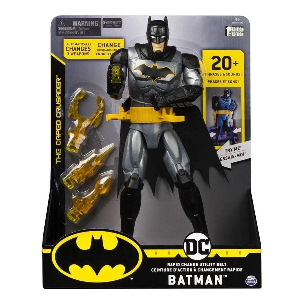 Boneco DC Batman De Luxo Com Luzes e Sons 30cm Sunny 2181