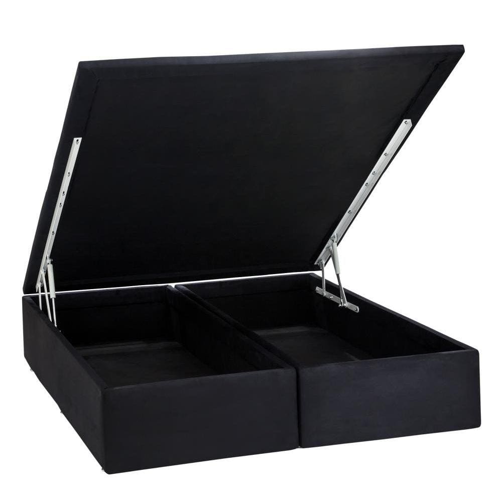 Base Baú Physical Camurça Preto Queen (158x198x39) - Ortobom
