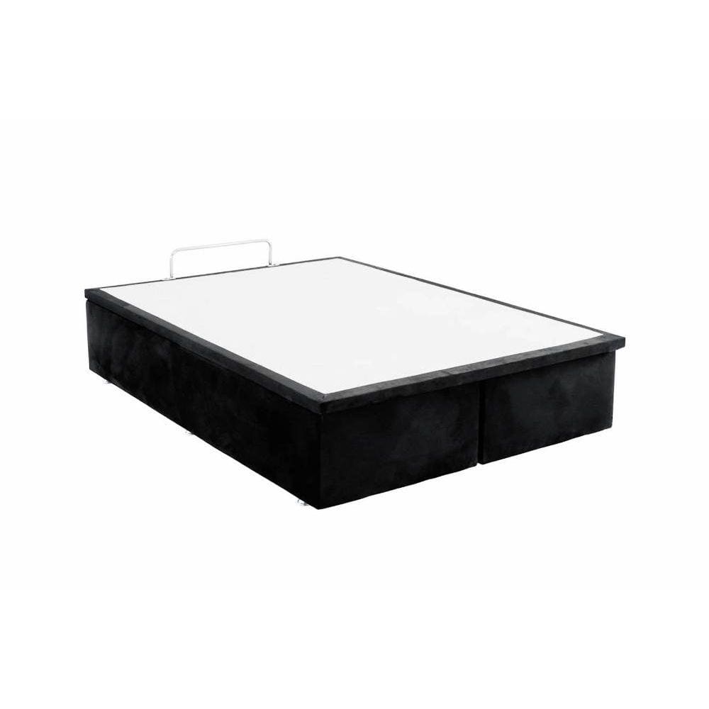 Base Baú Camurça Preto Casal (138x188x39) - Ortobom