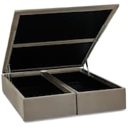 Base Baú Camurça Bege Casal (138x188x39) - Ortobom