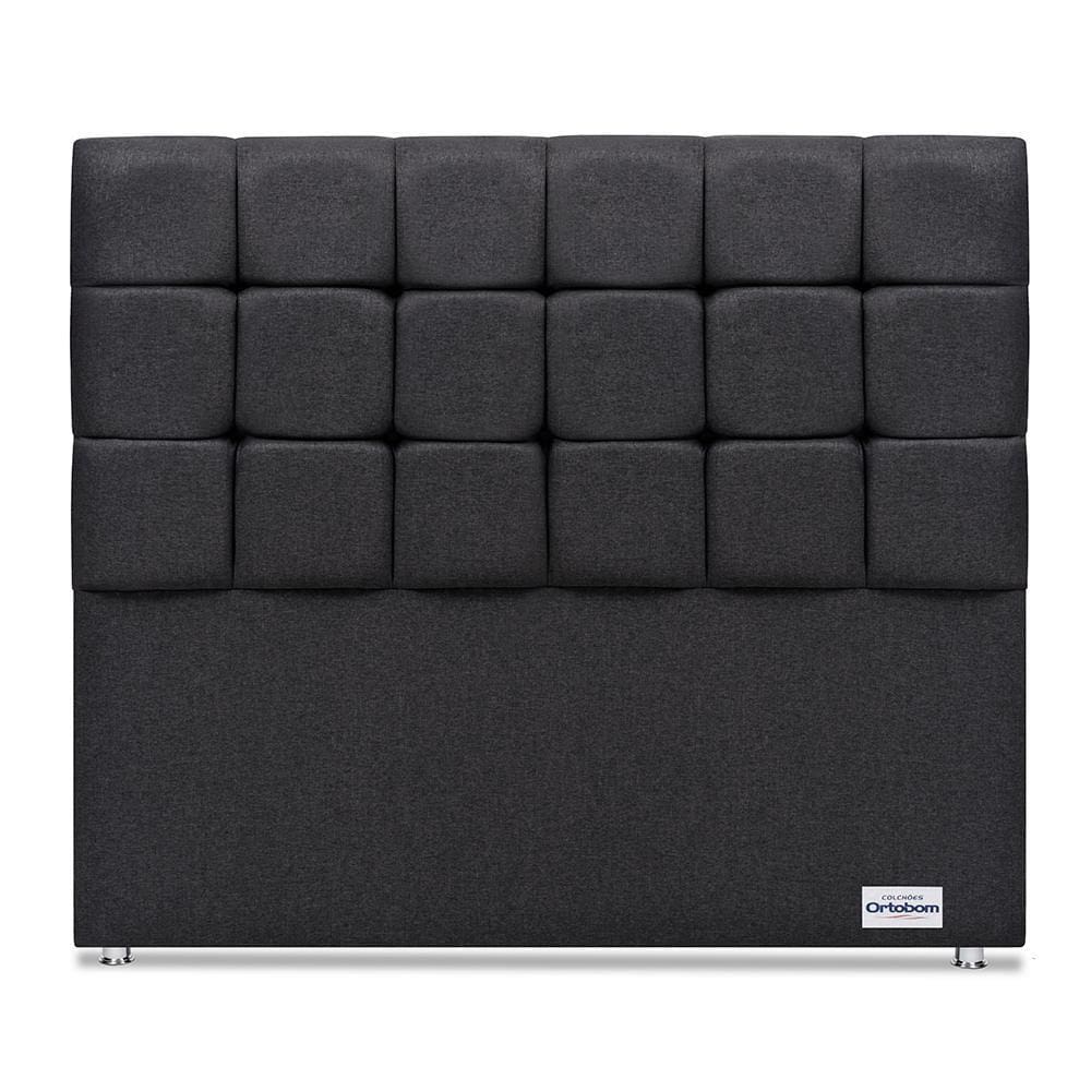 Cabeceira Amur Linho Cinza Casal (12x140x125) - Ortobom