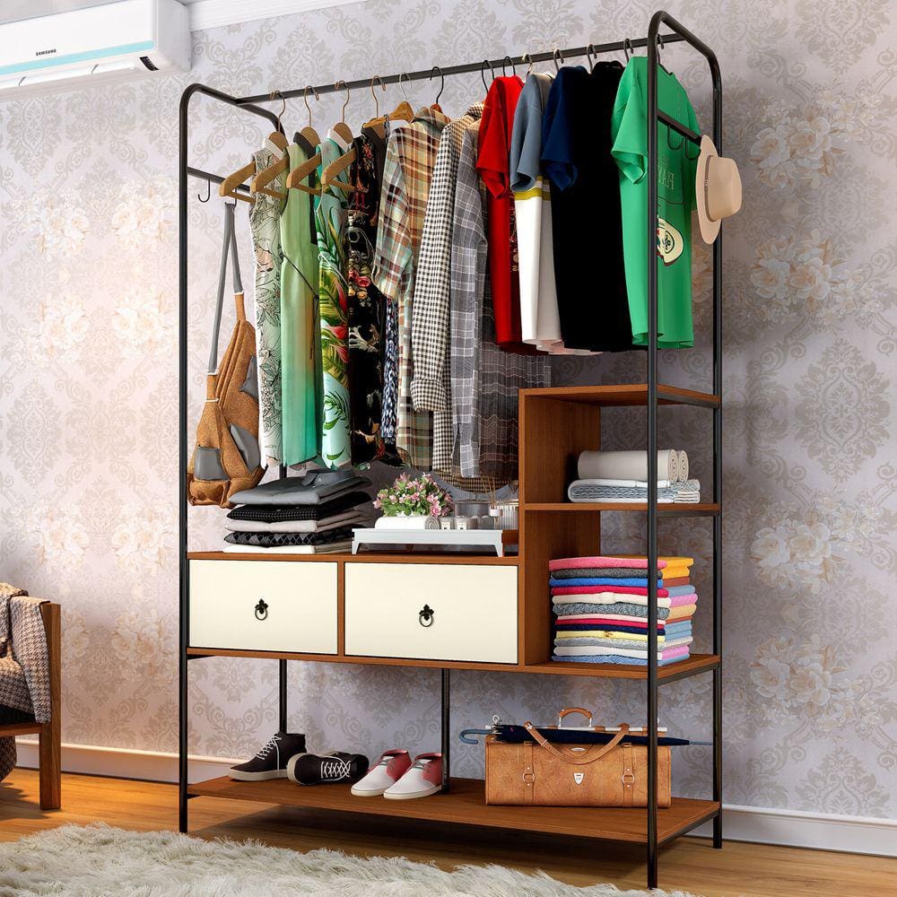 Closet Sevilha 2 Gavetas Preto/canela/off White - Art Panta