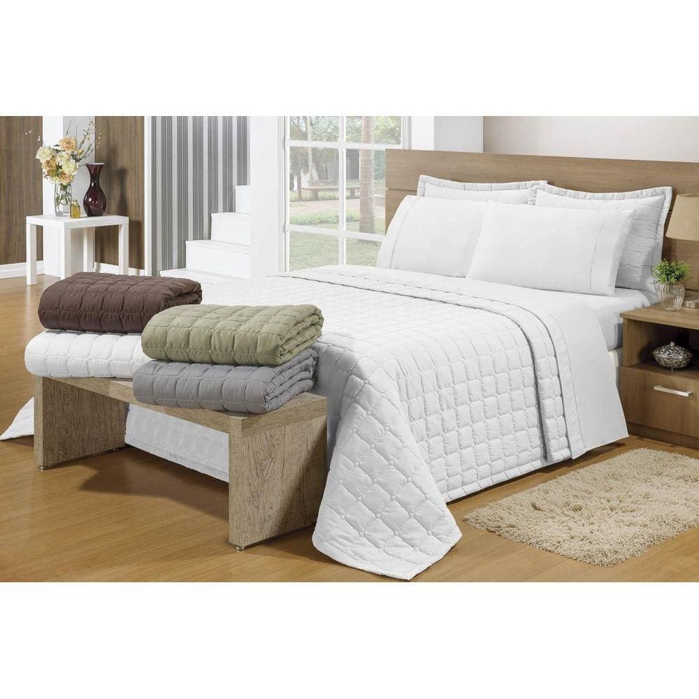 Cobre Leito Colcha Solteiro Soft Matelado 2Pçs
