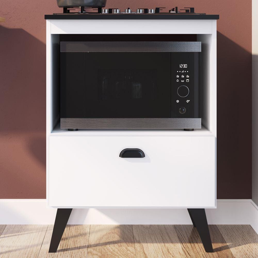 Balcão De Cozinha 1 Porta Basculante Bl060 Branco - Art In Móveis