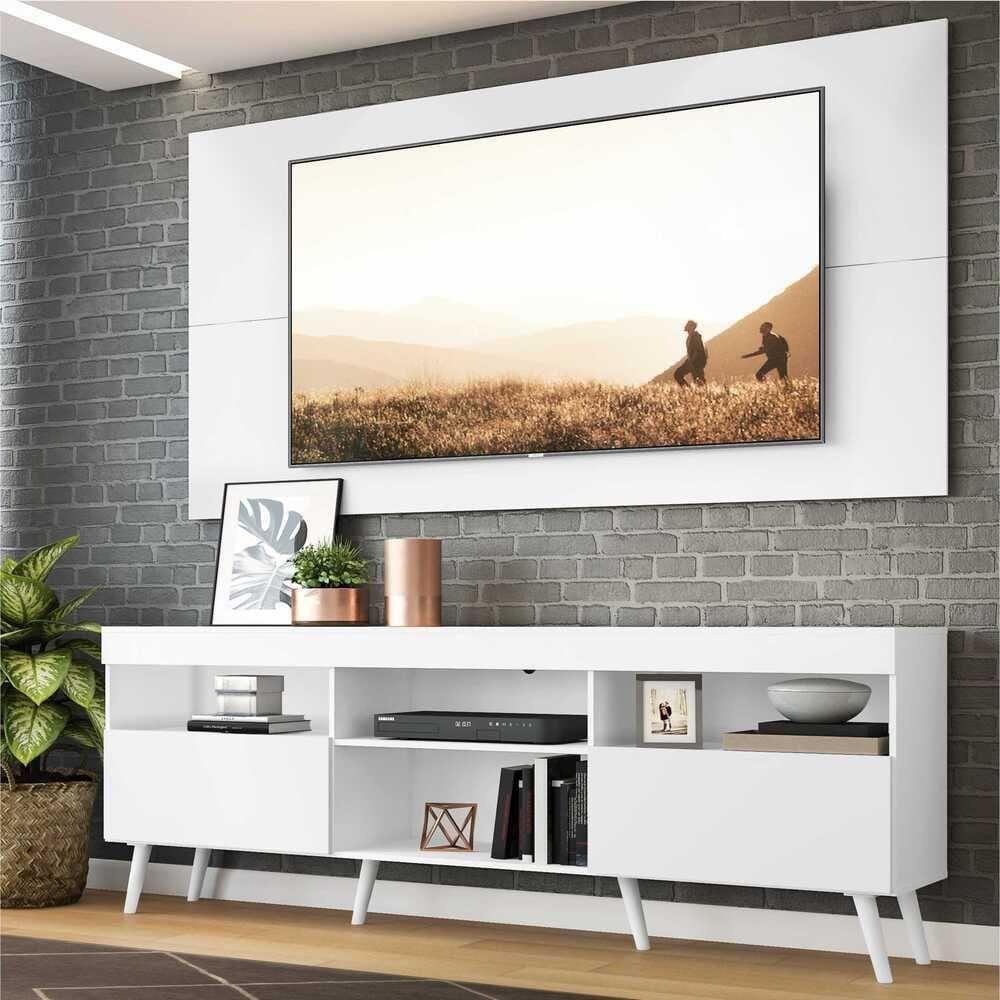 Rack c/ Painel TV 65" e Pés Retrô Flórida Multimóveis