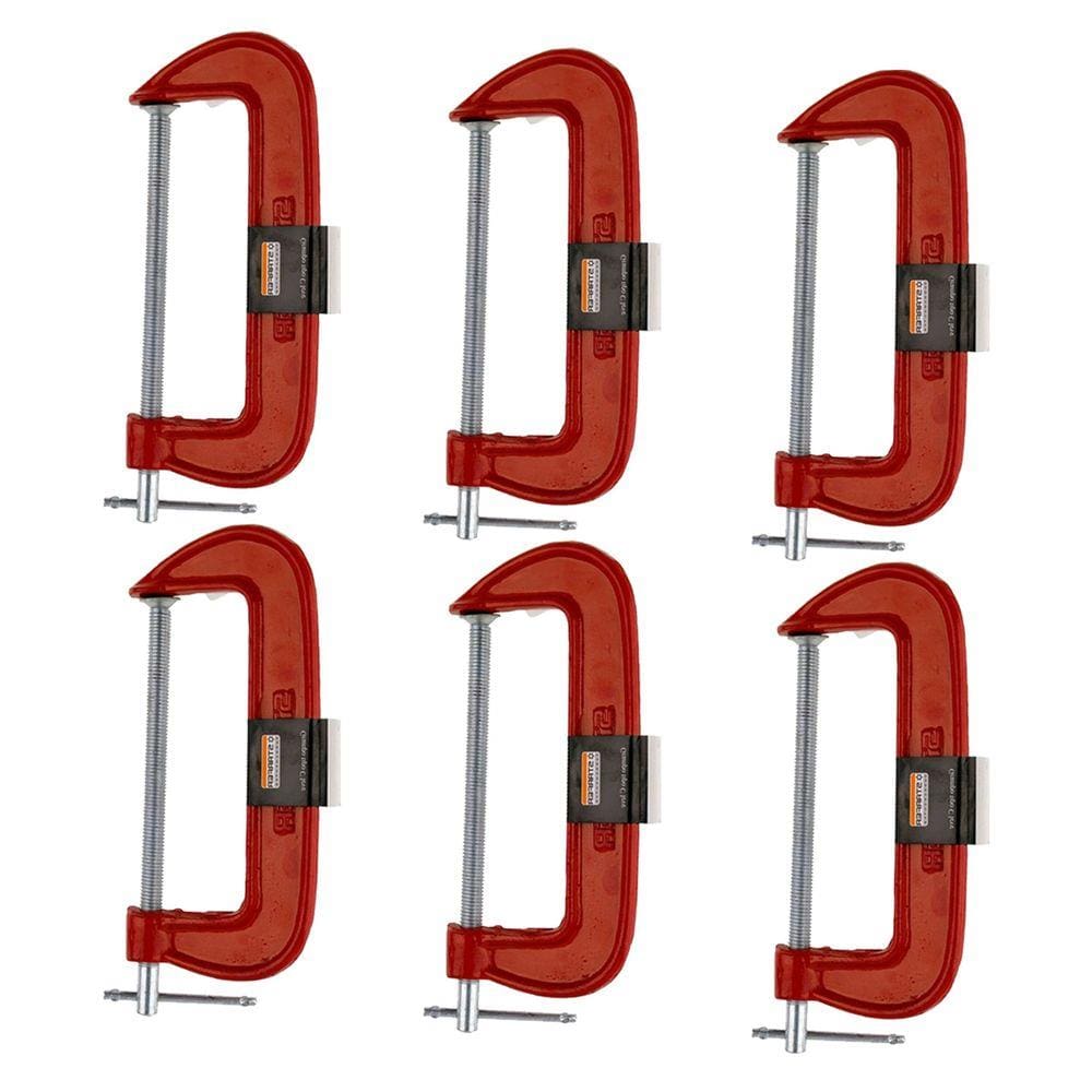 Kit 6 Grampos Tipo C Marceneiro Leve 6 Polegadas Starfer