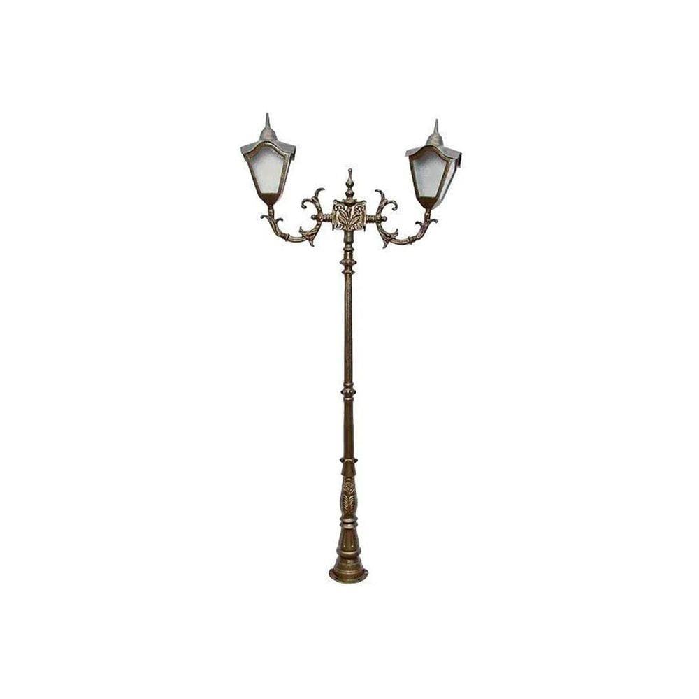 Poste Colonial Veneza Jardim de Alumínio 02 Luminária 2,42m
