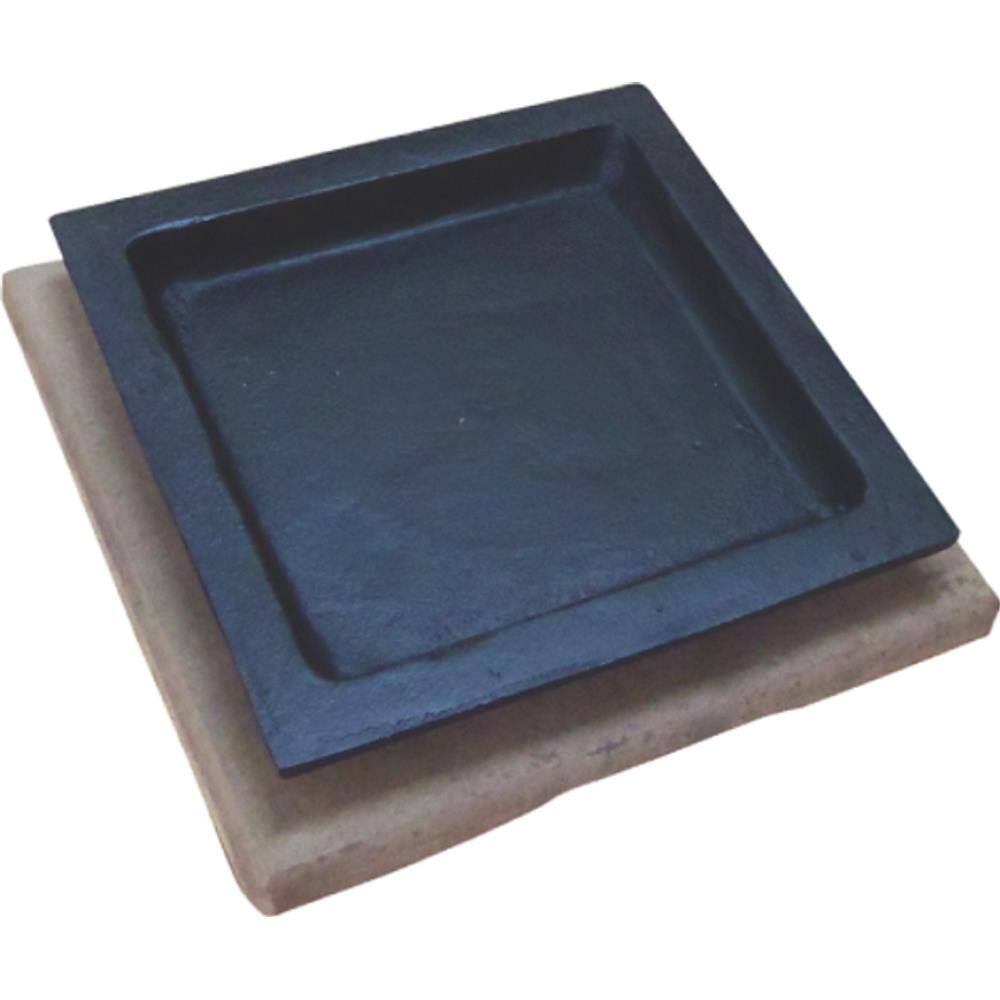 Tepan 16x16 Mini De Ferro Fundido Com Aparador De Madeira