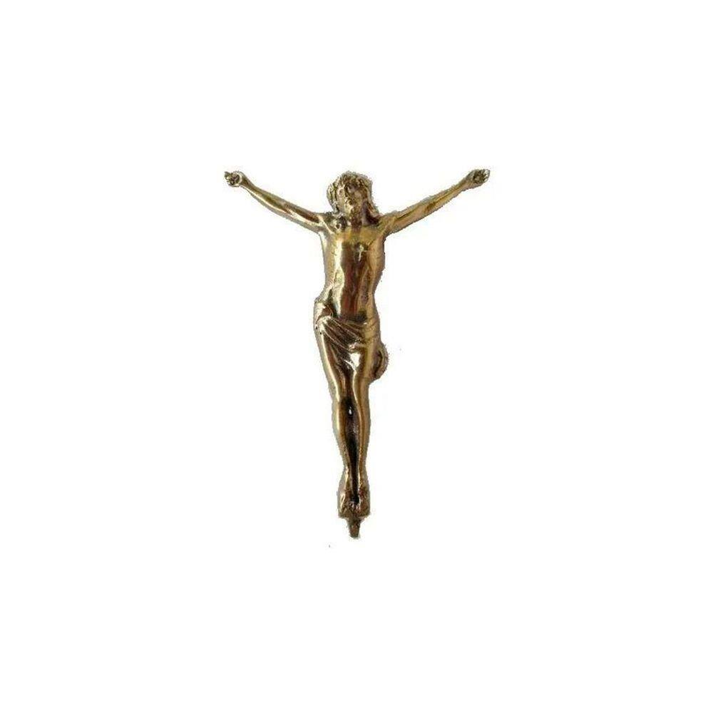 Estátua Cristo (jesus) Alumínio Fundido Pintura Ouro Velho
