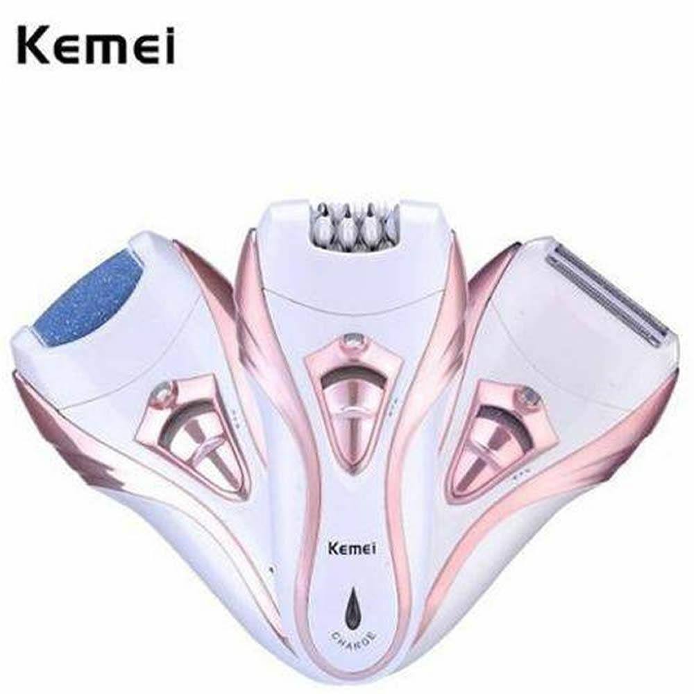 Depilador Feminino Recarregável 3 In1 Kemei 3010