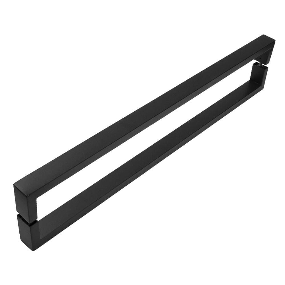 Puxador Inox U Para Porta Pivotante Preto Fosco 70cm
