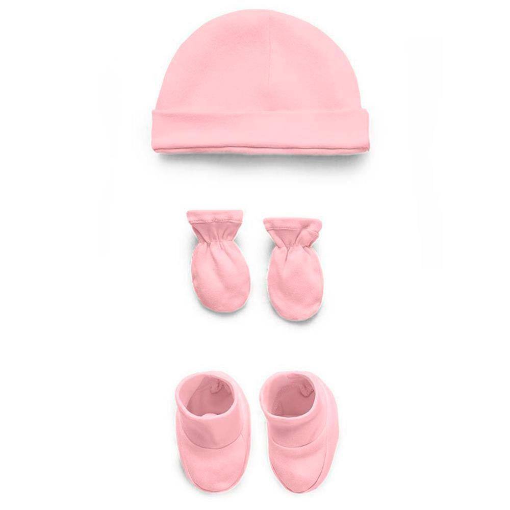 Kit Touca, Luva e Sapatinho Hug Rosa