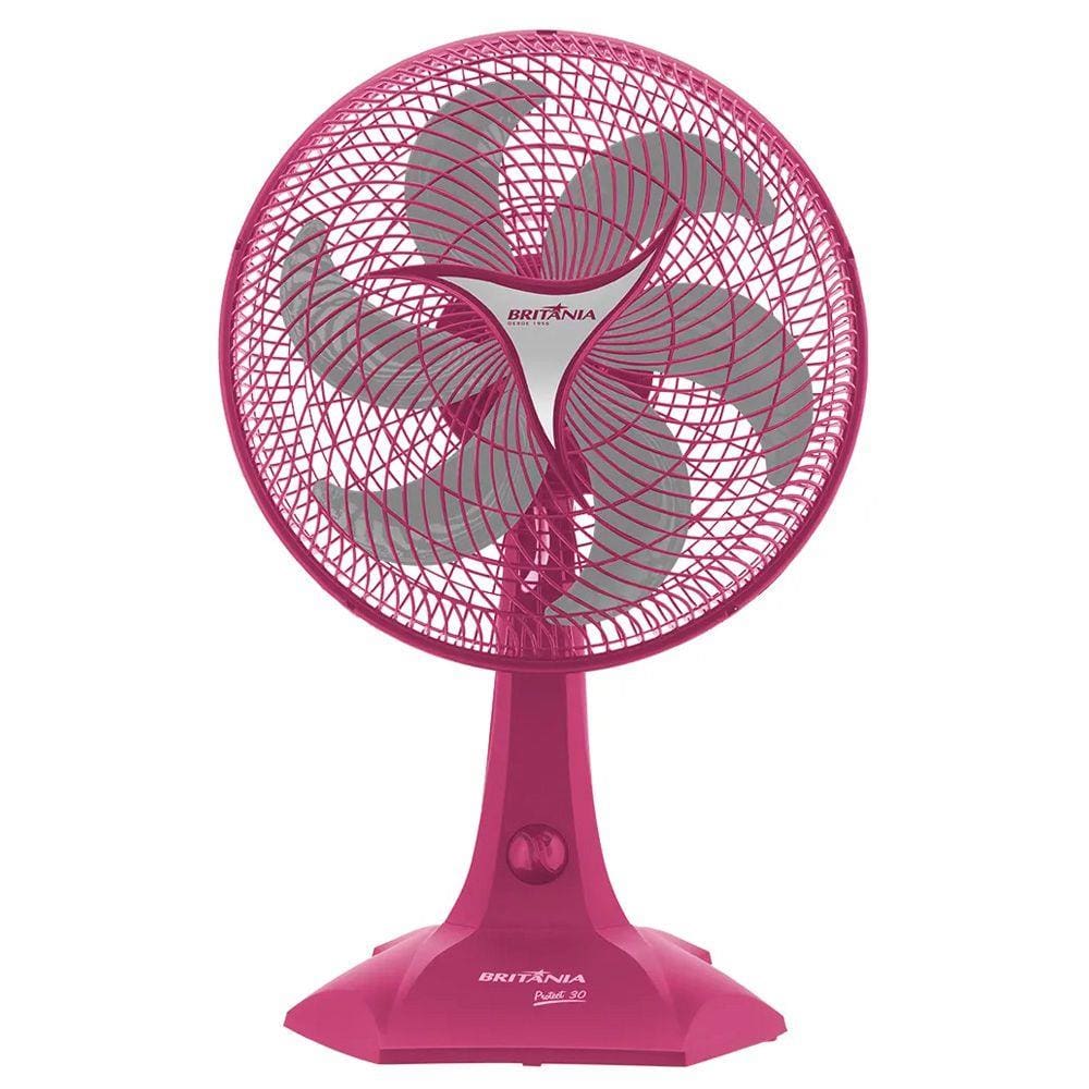 Ventilador de Mesa Britania 30cm Protect 30 SIX 6 Pás 3 Velocidades Rosa