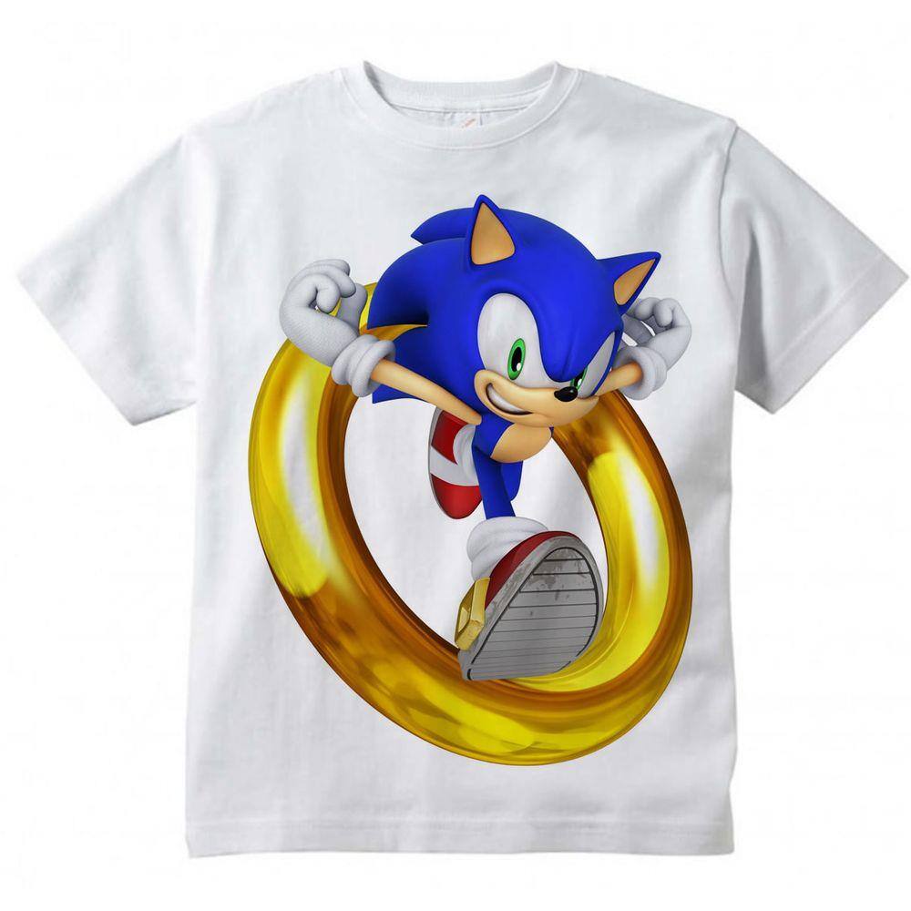 Camiseta Infantil Sonic o Filme Porco Espinho The Hedgehog