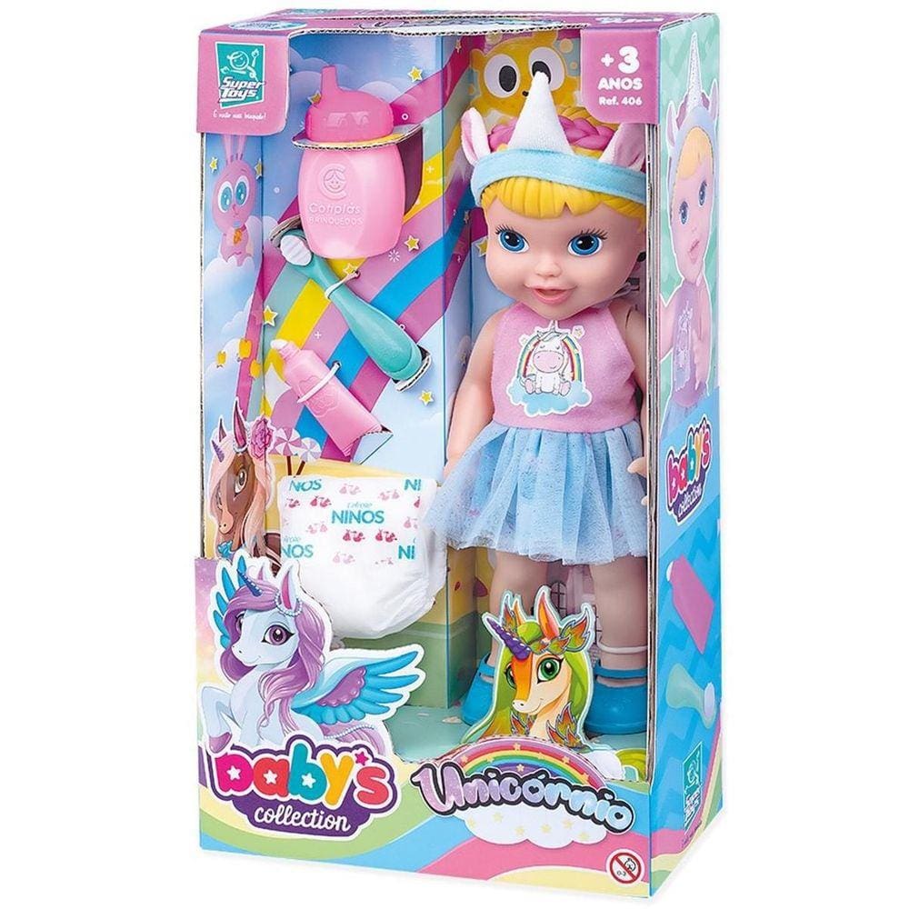 Boneca Baby`S Collection Unicórnio Super Toys