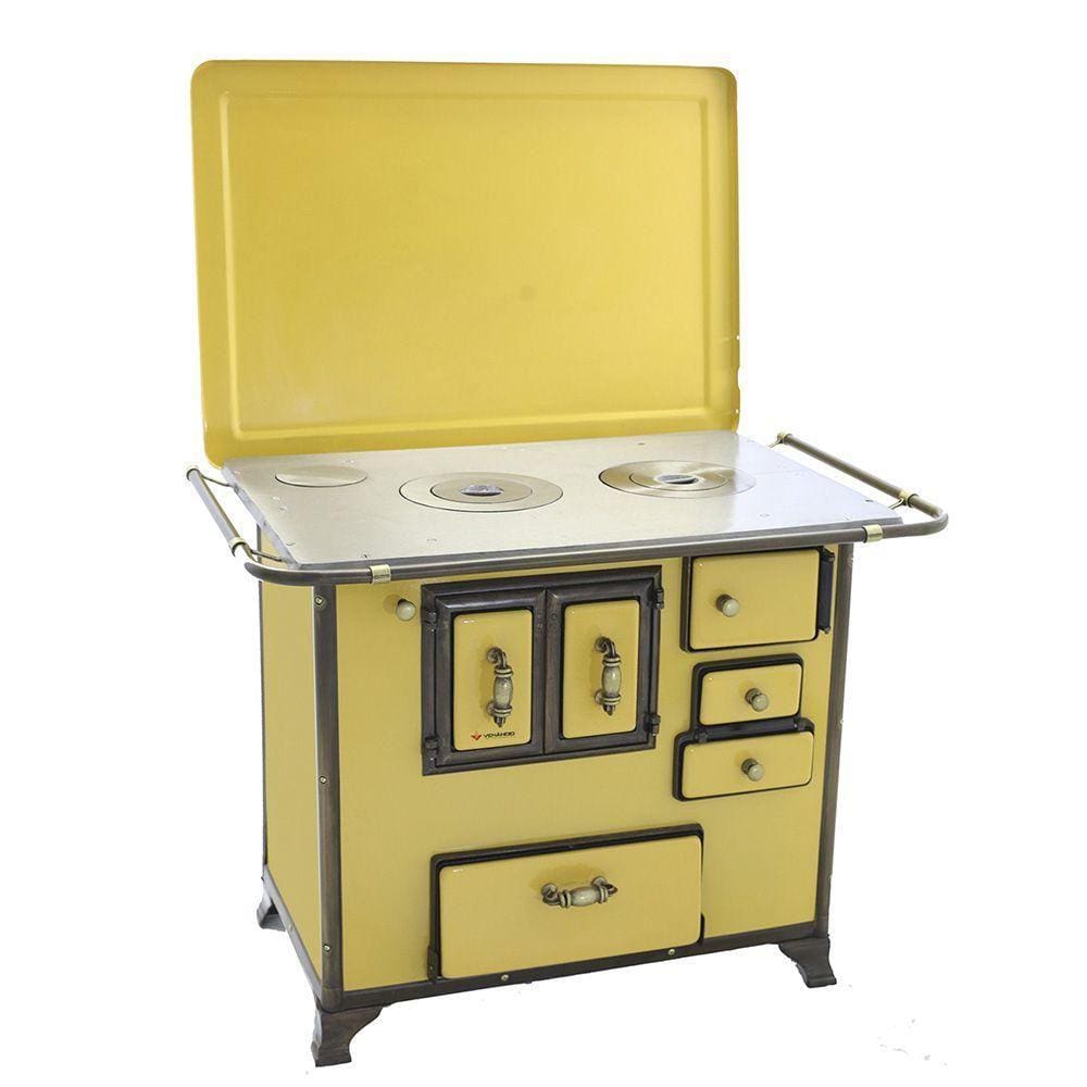 Fogão a Lenha Barroco Gabinete Venâncio 03 Amarelo 3bgetam
