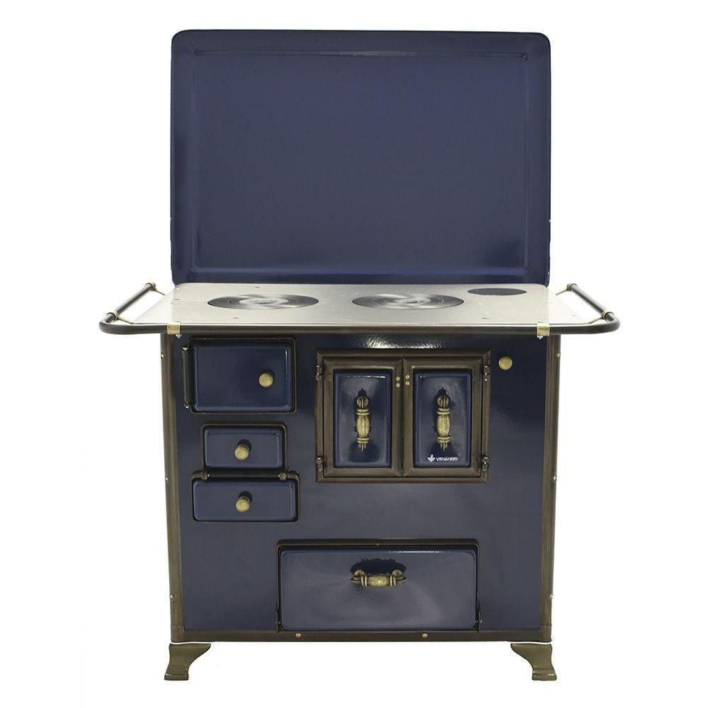Fogão a Lenha Barroco Gabinete Venâncio 03 Azul 3bgdtaz