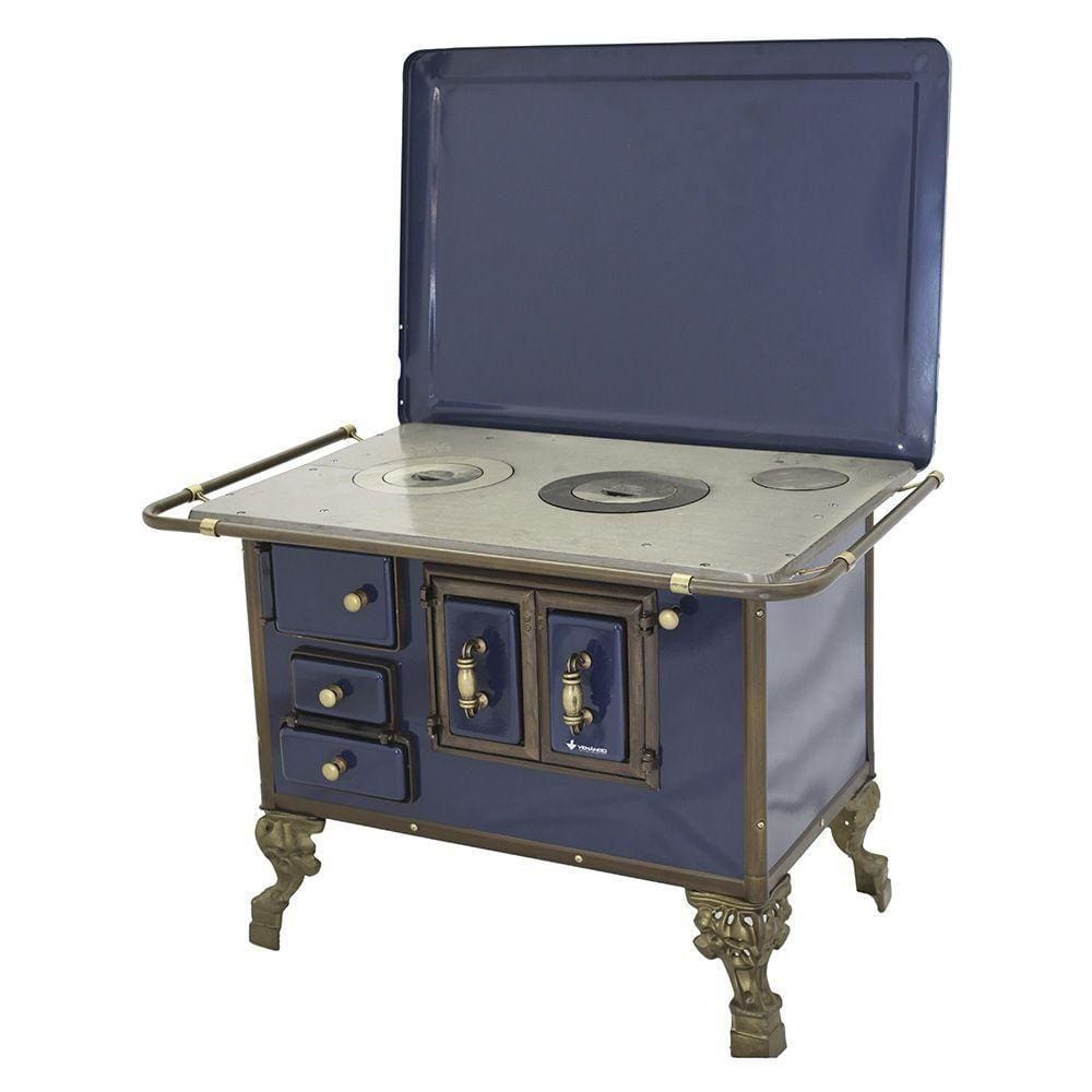 Fogão a Lenha Barroco Venâncio com Tampa 03 Azul 3bdtaz