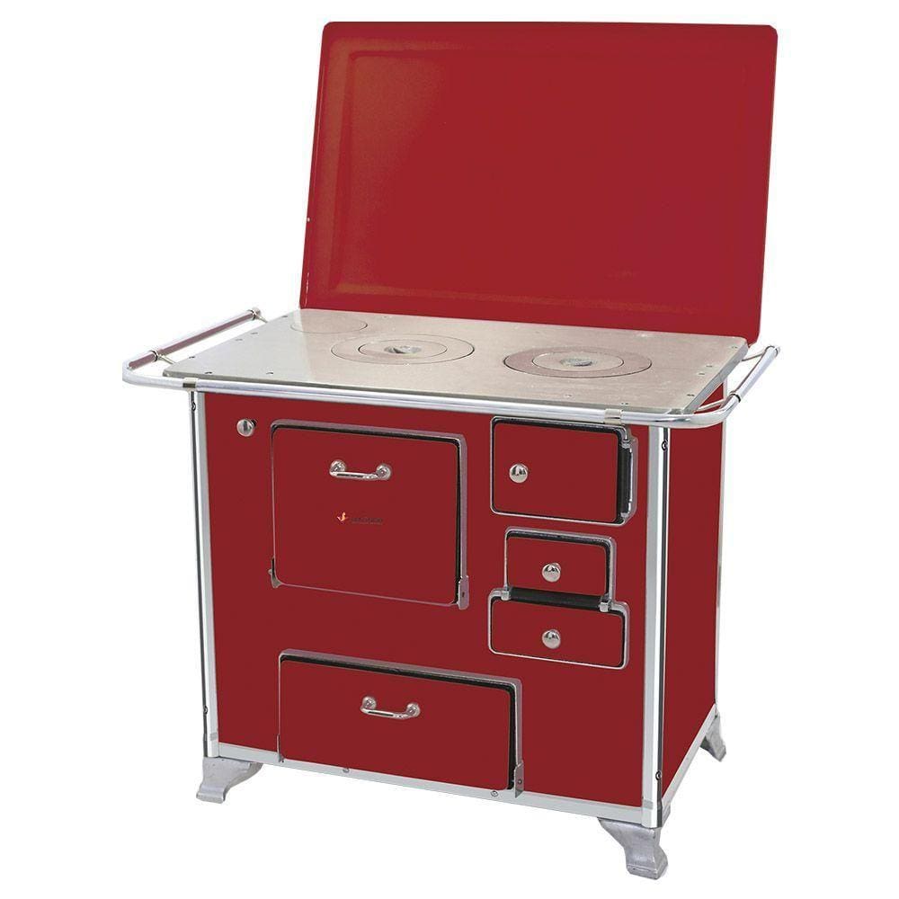 Fogão a Lenha Venâncio 02 Gabinete com Tampa Vermelho Intenso 2GETVR
