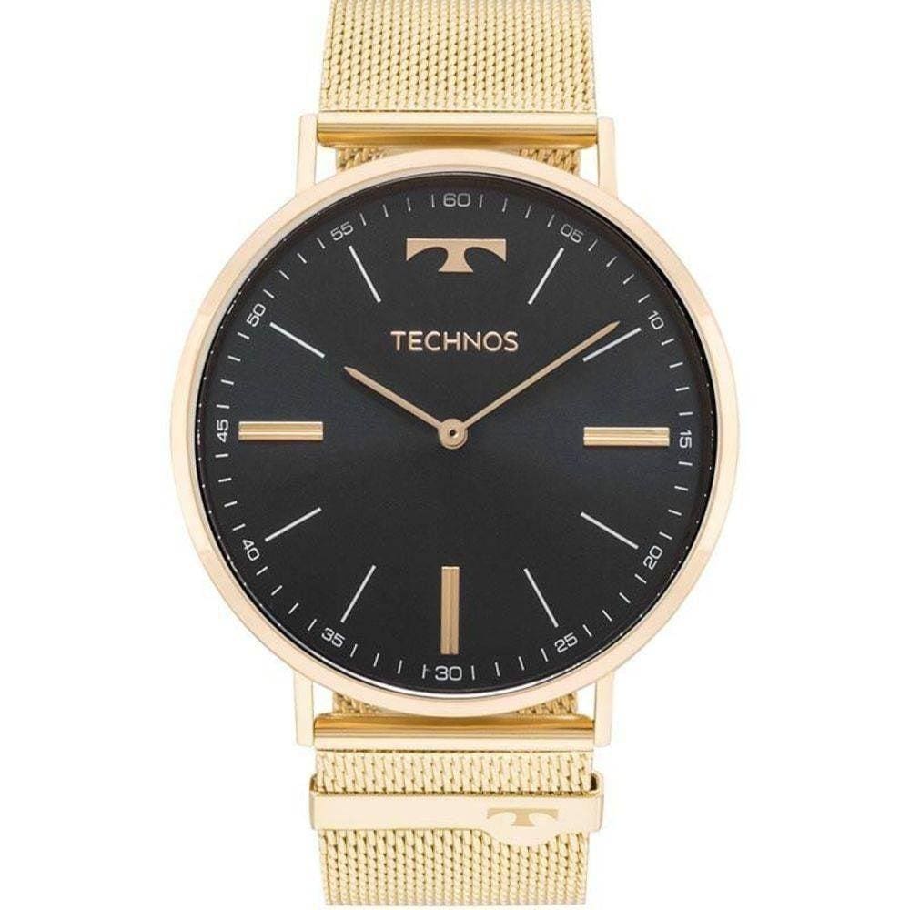 Relógio Technos Masculino Clássico Slim Dourado 2025Ltj/4P