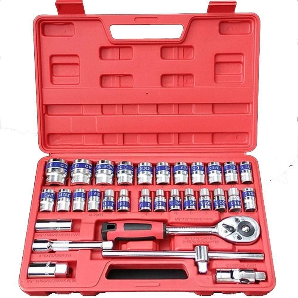 Jogo Soquete 32 Peças Cromo Vanadio 8 a 32mm Gt541 Lorben