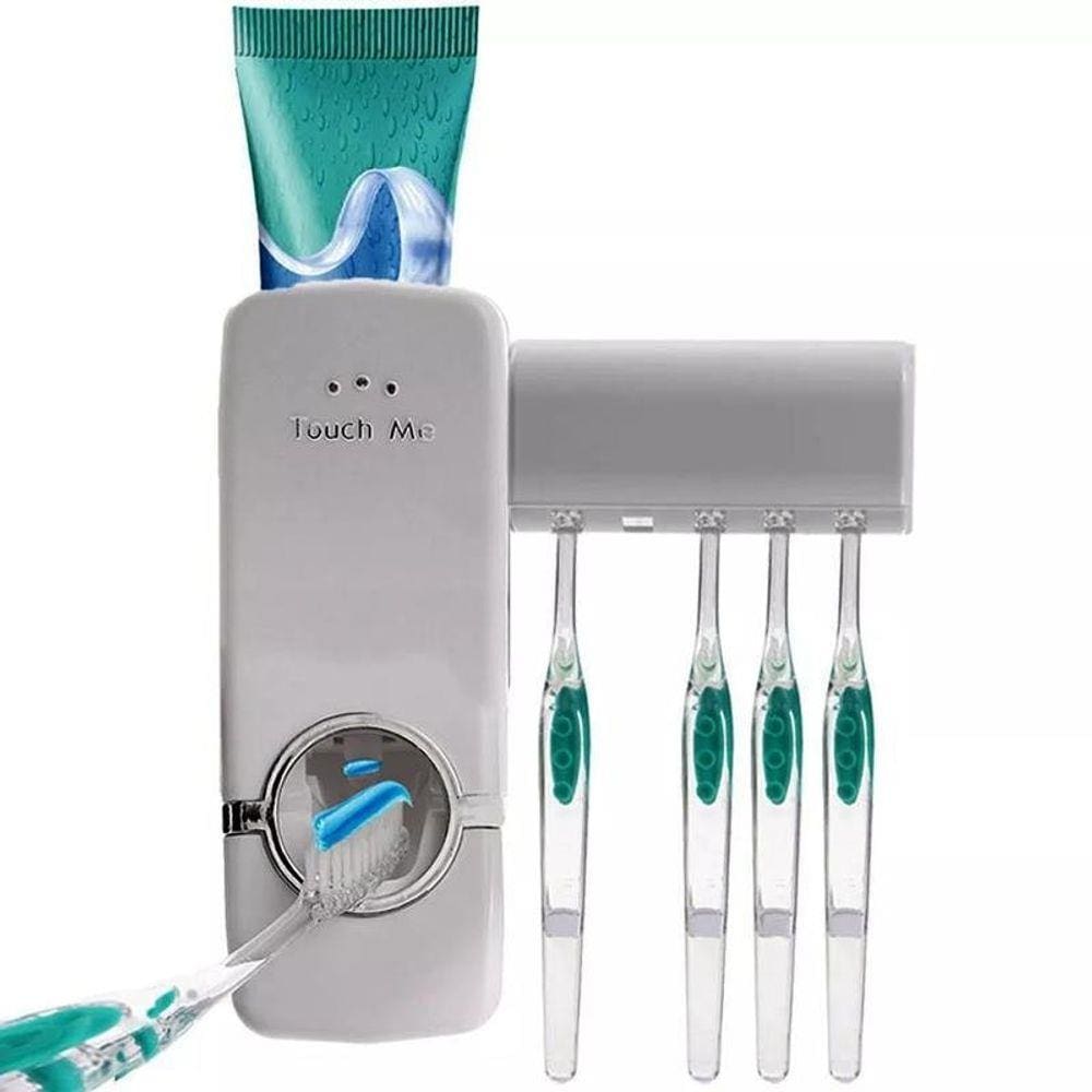Dispenser Automático Suporte Pasta De Dente E Escovas Branco