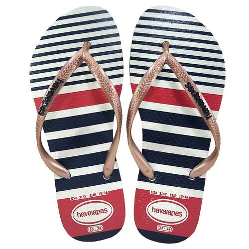 imagem-Chinelo Havaianas Slim Nautical Feminino - Branco e Vermelho - 35-36 - Branco