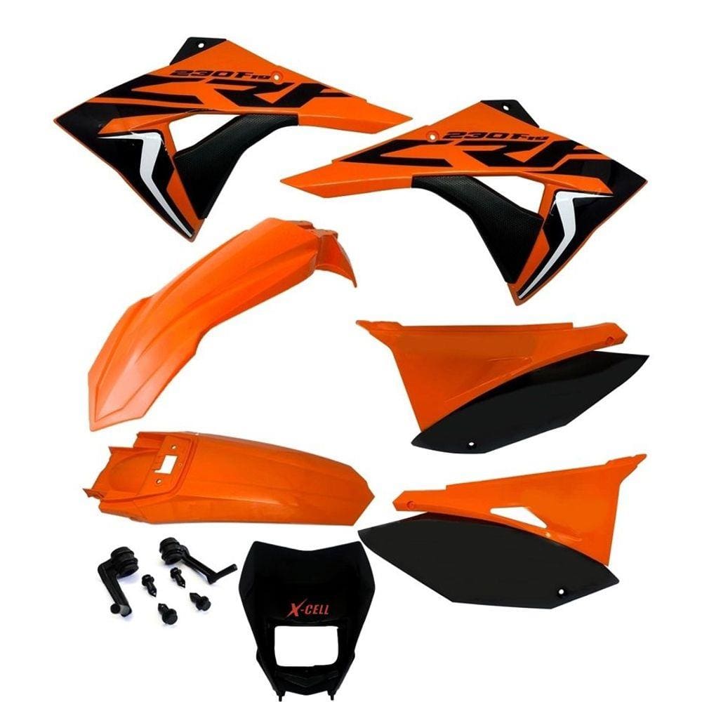 Kit Plástico Biker Elite Crf 230 Adesivos Carenagem Farol X cell