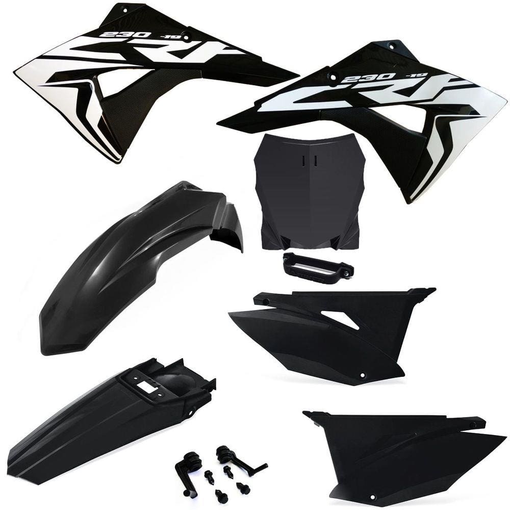Kit Plástico Biker Next Crf 230 Com Number Plate F1rst e Adesivos