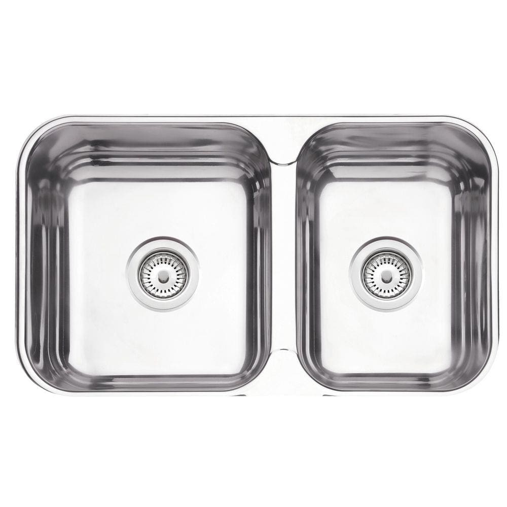 Cuba Tramontina Isis 2C 34 28 BS Perfecta em Aço Inox Polido 69 x 40 com Válvulas, Cesto Coador, Tábua e Escorredor de Pratos Tramontina