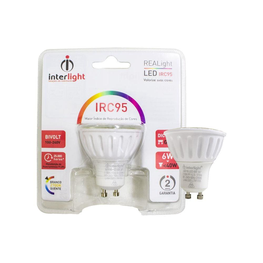 3x Lampada Led Dicroica Gu10 6w 2700k 381lm Biv Irc95 St807